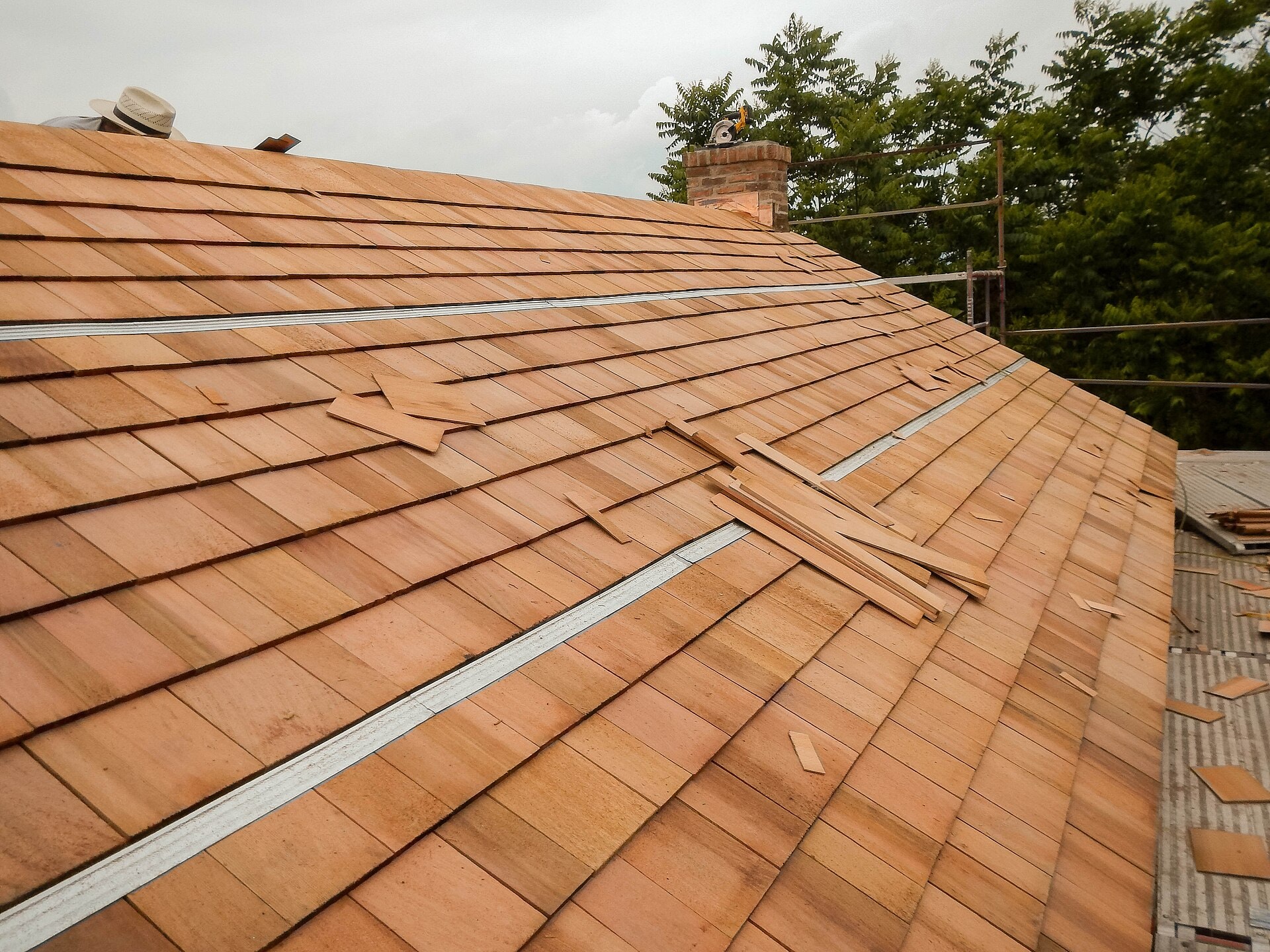 Freshly installed western red cedar shake roof on a Lower Mainland home