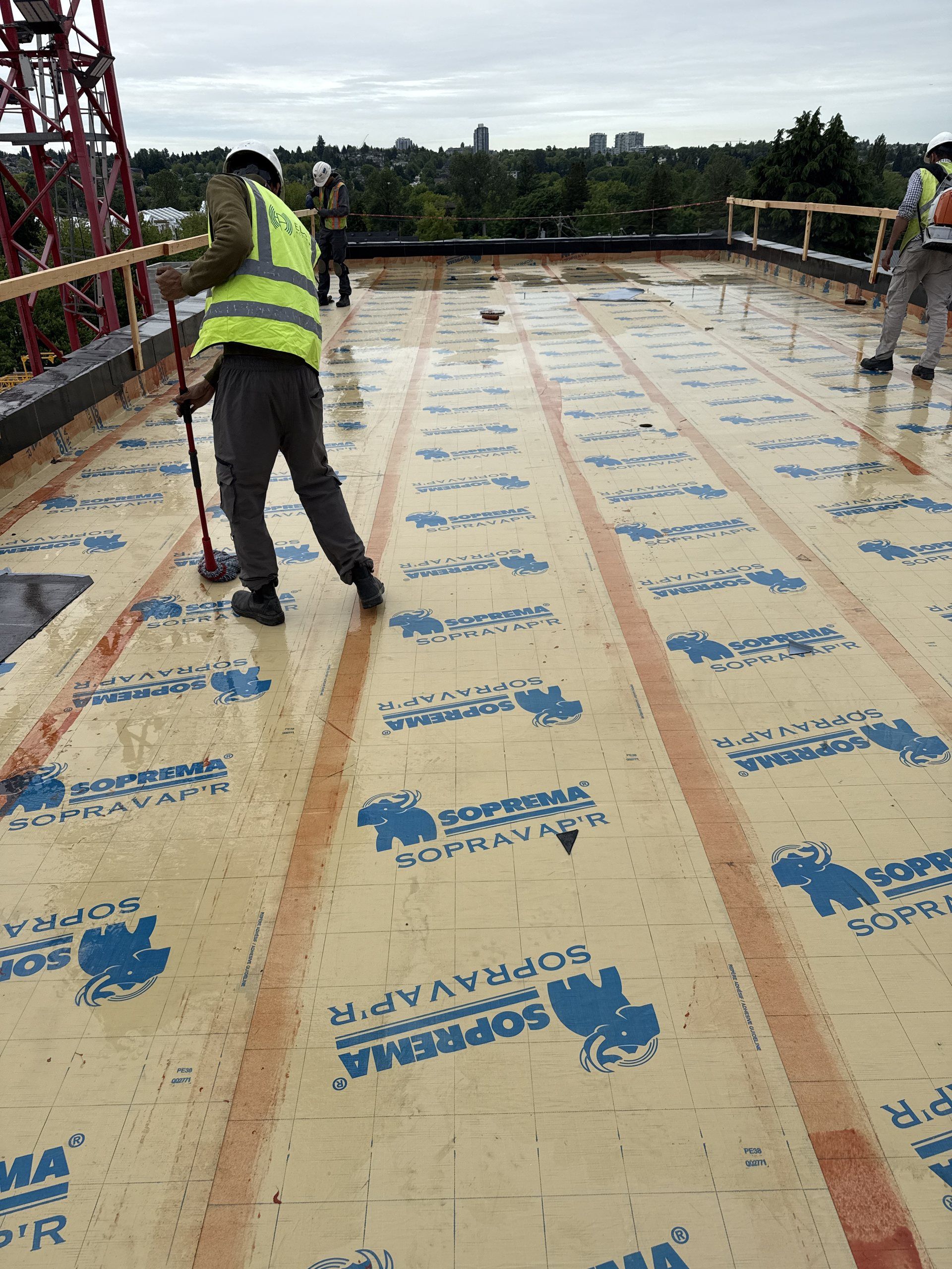 Innovation Roofing crew on an emergency roof repair call