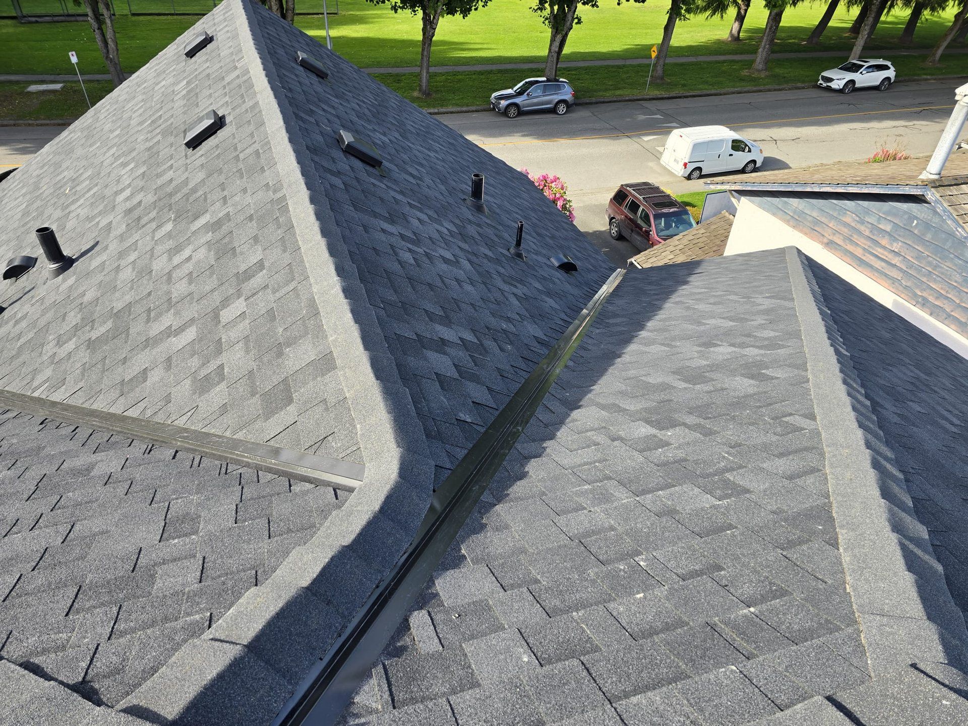 Full roof replacement in progress by the Innovation Roofing crew